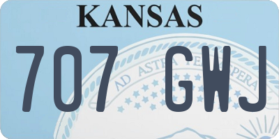 KS license plate 707GWJ