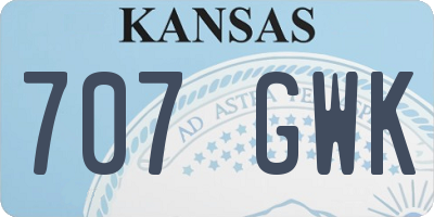KS license plate 707GWK