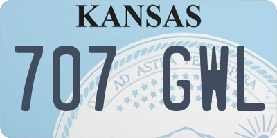 KS license plate 707GWL