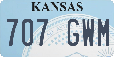 KS license plate 707GWM