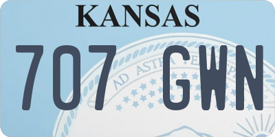 KS license plate 707GWN