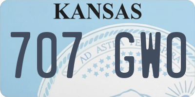 KS license plate 707GWO