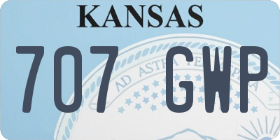 KS license plate 707GWP