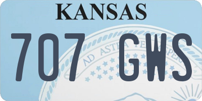 KS license plate 707GWS