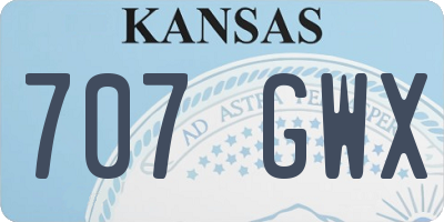 KS license plate 707GWX