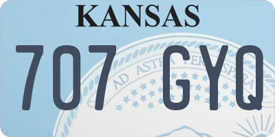 KS license plate 707GYQ
