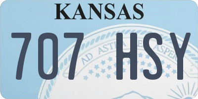 KS license plate 707HSY