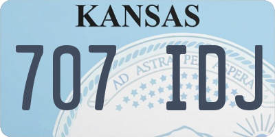 KS license plate 707IDJ