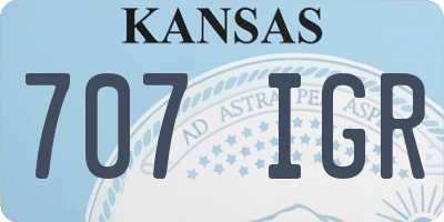 KS license plate 707IGR
