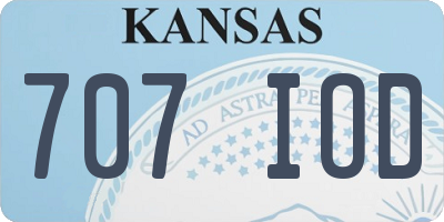 KS license plate 707IOD