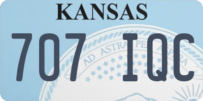 KS license plate 707IQC