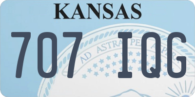KS license plate 707IQG