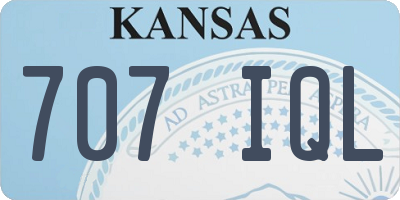 KS license plate 707IQL