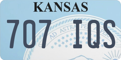 KS license plate 707IQS