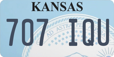 KS license plate 707IQU