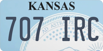 KS license plate 707IRC