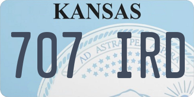 KS license plate 707IRD