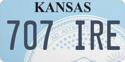 KS license plate 707IRE