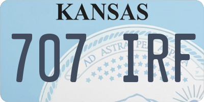 KS license plate 707IRF