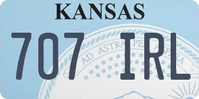 KS license plate 707IRL