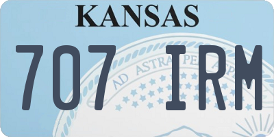 KS license plate 707IRM