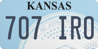 KS license plate 707IRO