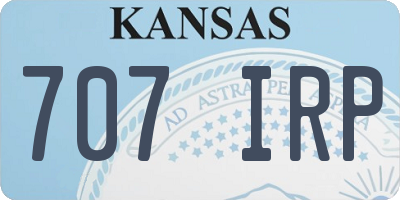 KS license plate 707IRP