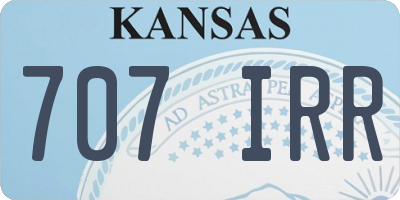 KS license plate 707IRR
