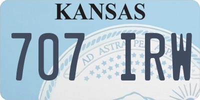 KS license plate 707IRW