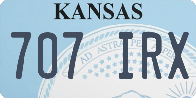 KS license plate 707IRX