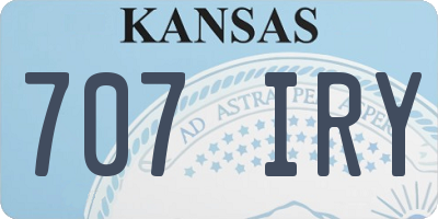 KS license plate 707IRY