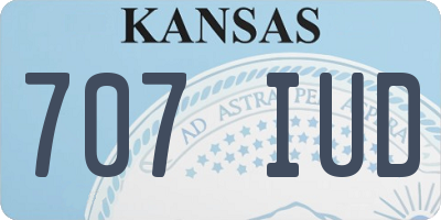 KS license plate 707IUD