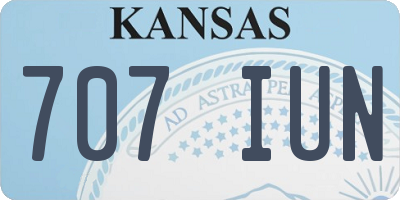 KS license plate 707IUN