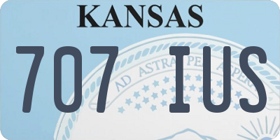 KS license plate 707IUS