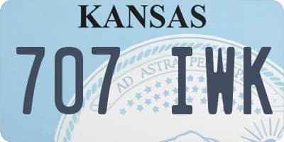 KS license plate 707IWK