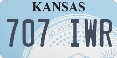 KS license plate 707IWR