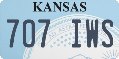 KS license plate 707IWS