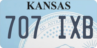 KS license plate 707IXB