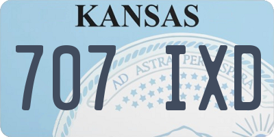 KS license plate 707IXD