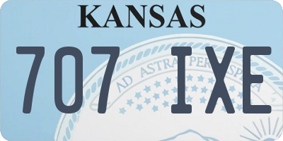 KS license plate 707IXE