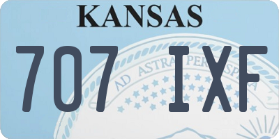 KS license plate 707IXF