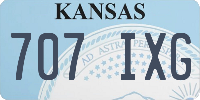 KS license plate 707IXG