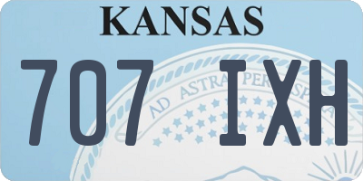 KS license plate 707IXH