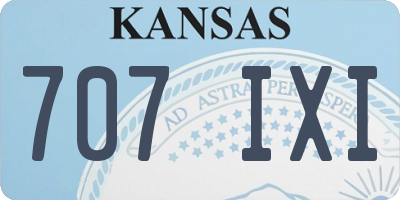 KS license plate 707IXI