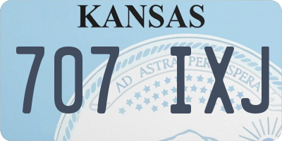 KS license plate 707IXJ
