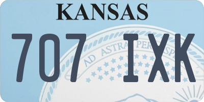 KS license plate 707IXK