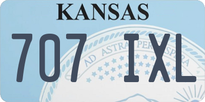 KS license plate 707IXL