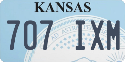 KS license plate 707IXM