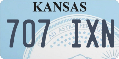 KS license plate 707IXN