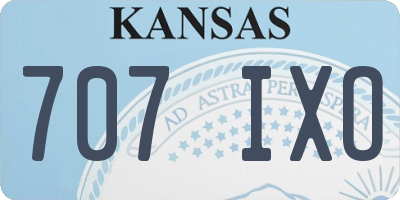 KS license plate 707IXO